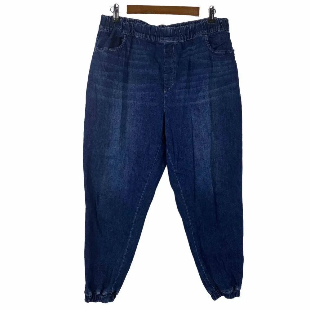 Loft High-Rise Denim Jogger size Large